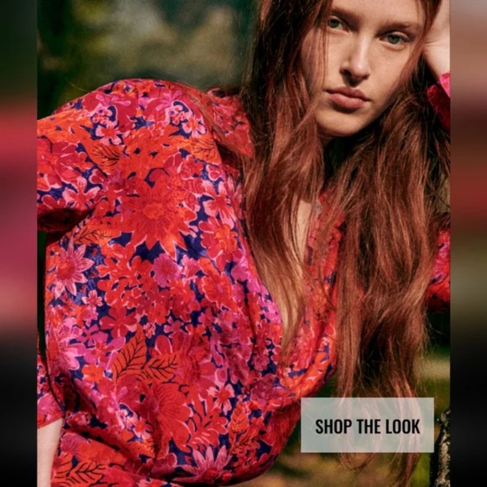 Sezane Ann Shirt in Flower Fuschia Size 34